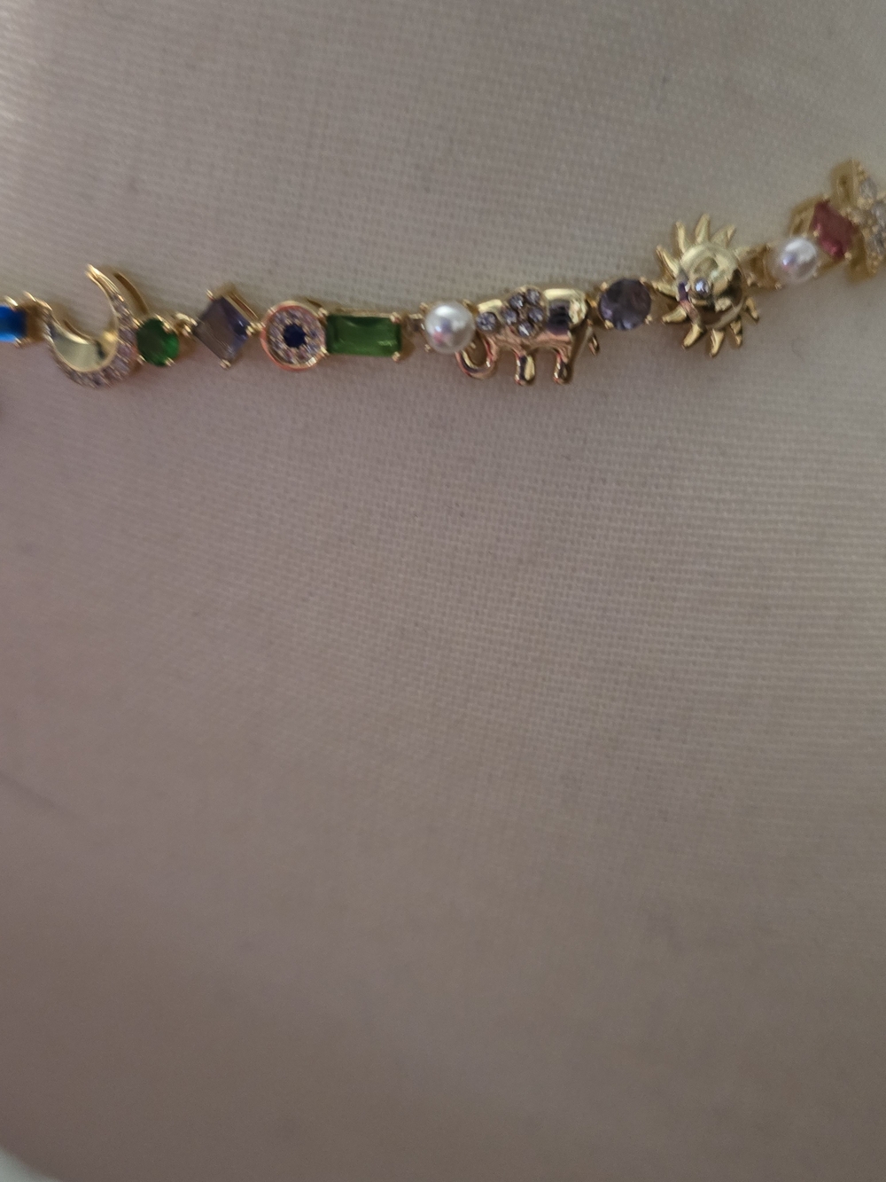 Gold Multicolor Celestial Charm Necklace for Women - Picture 5 of 5